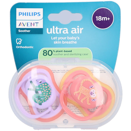 Philips Avent sucette +18 mois Air, design violet/fuchsia (2 pièces)