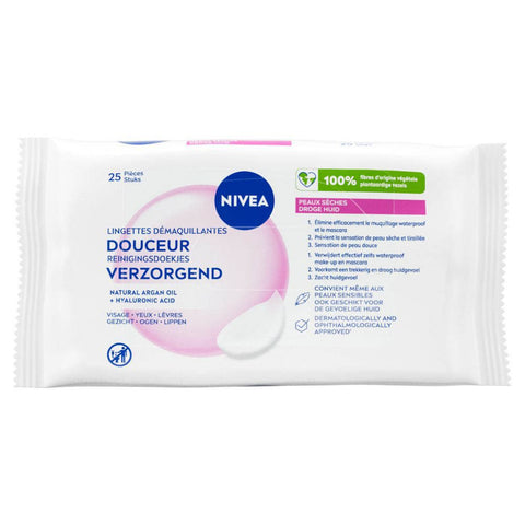 NIVEA Lingettes Démaquillantes Douces 3-en-1 (25 pièces)