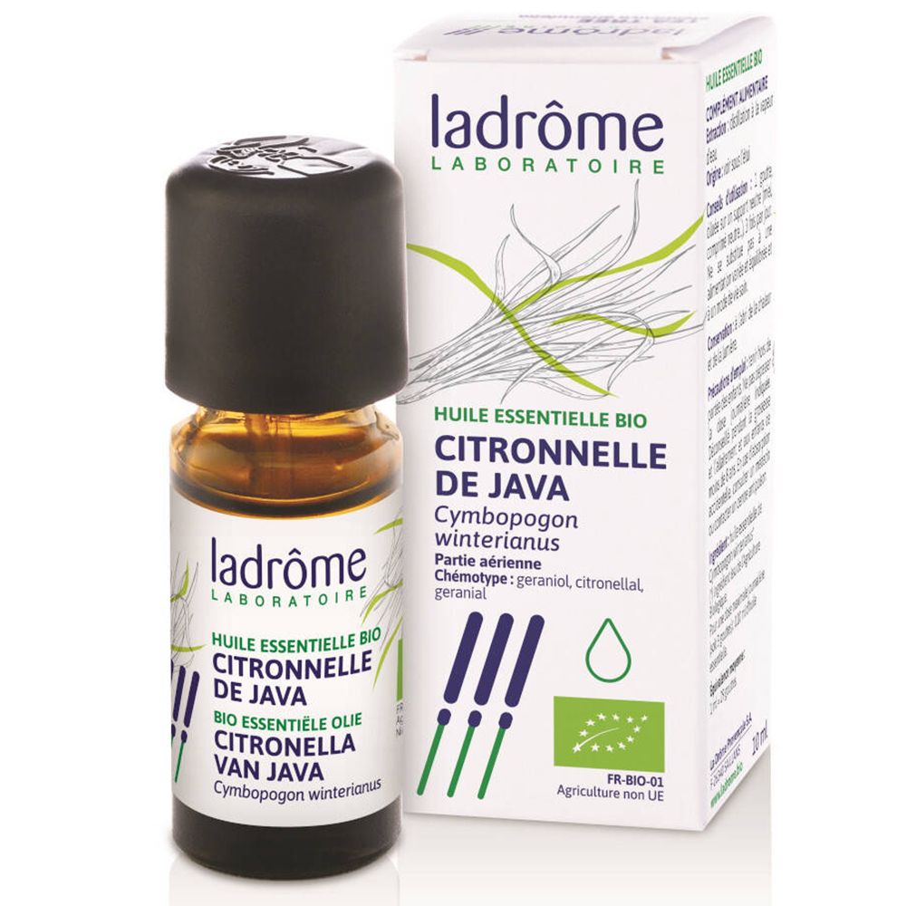 Ladrôme Huile Essentielle Citronnelle de Java Bio (10 ml)