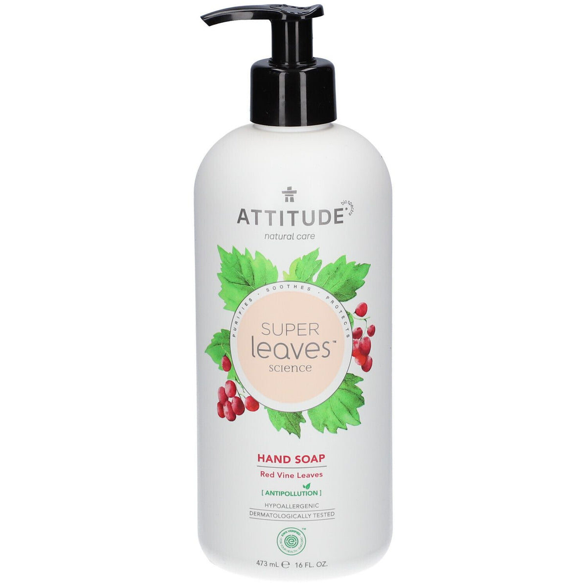 Attitude Natural Savon Mains aux Feuilles de Vigne Rouge (473 ml)