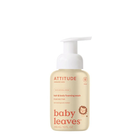 Attitude Baby Leaves nettoyant mousse cheveux et corps 2 en 1 poire et nectar (295 ml)