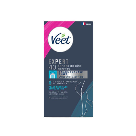 Veet Expert Wachsstreifen Körper & Beine Empfindliche Haut (40 Stück)