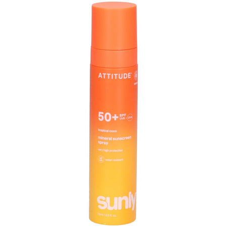 ATTITUDE Écran Solaire Minéral Spray Visage & Corps SPF 50 Tropical Coco (75 ml)