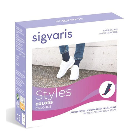 Sigvaris Style Color 2 chaussette femme marine et framboise SN (1 paire)