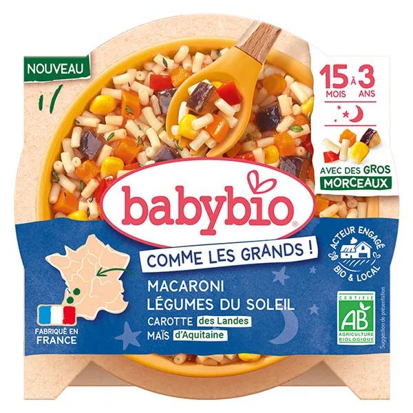 Babybio Bonne Nuit Macaroni Légumes du soleil Carotte, Maïs - 200g