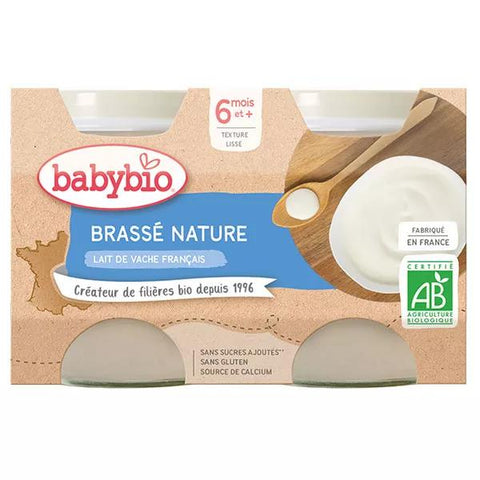 Babybio Milchdesserts, Naturjoghurt aus Kuhmilch, +6 Monate, Bio, 2 x 130g