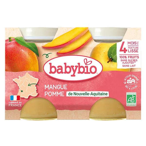 Babybio Früchtegläschen Mango Apfel +4m Bio 2 x 130g