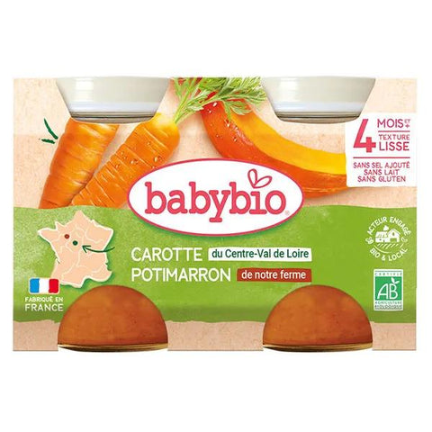 Babybio Gemüse-Brei Karotte Kürbis +4 Monate Bio 2 x 130g