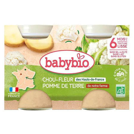 Babybio Légumes Pot Chou Fleur Pomme de Terre +6m Bio 2 x 130g