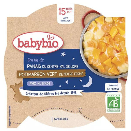 Babybio Repas Soir Assiette Panais Potimarron vert +15m Bio 260g