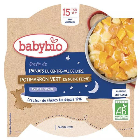 Babybio Abendmahlzeit Teller Pastinake Hokkaido grün +15m Bio 260g