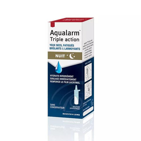 Bausch & Lomb Aqualarm Triple Action Night Dry & Tired Eyes 10ml
