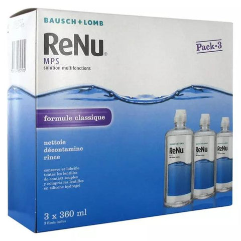 Bausch & Lomb Contact Lens Renu MPS Multi-Purpose Solution Pack of 3 x 360ml