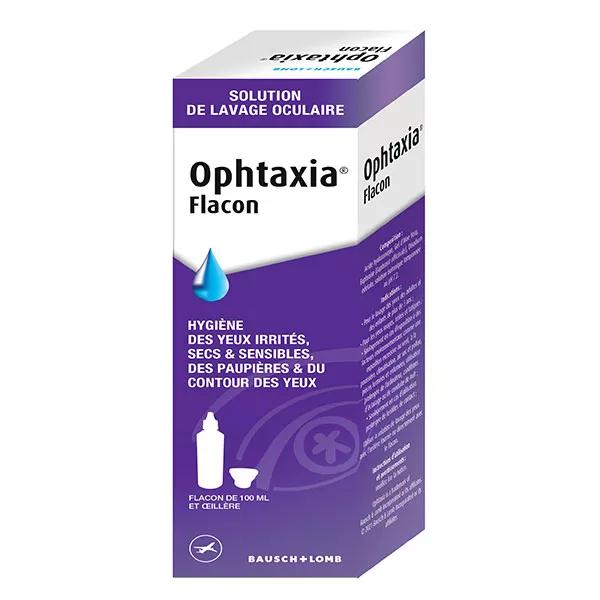 Bausch & Lomb Ophtaxia Hygiène des Yeux et Paupières 100ml + Œillère