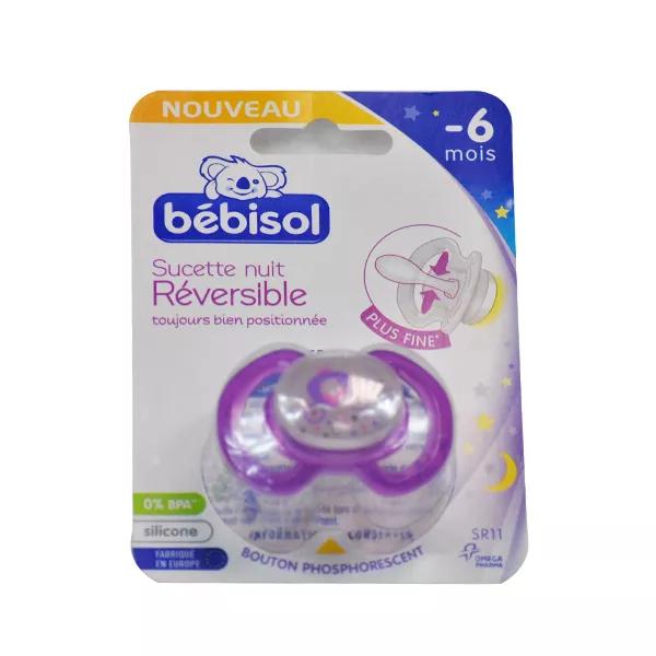 Bébisol Sucette Nuit réversible Silicone Bleu Mouton -6m