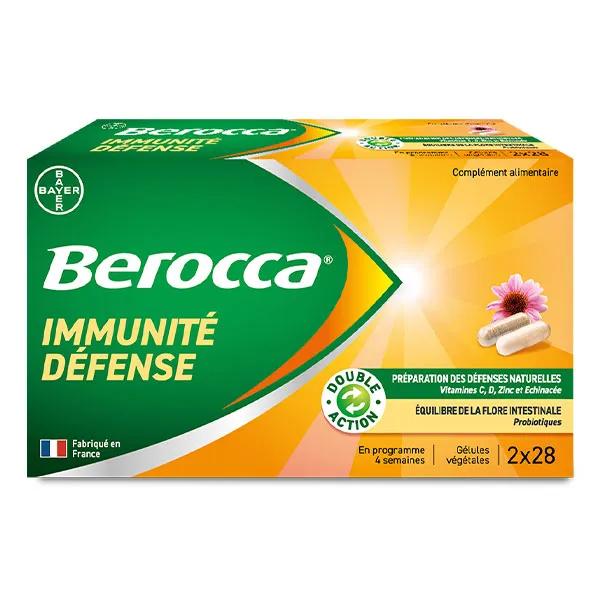 Berocca Immunité Défense Vitamine D, C et B Zinc Lot de 2 x 28 gélules végétales