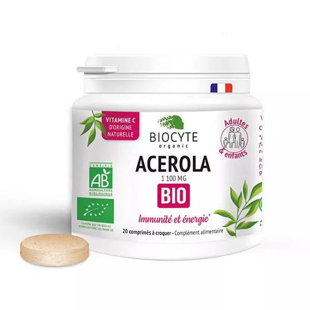 Biocyte Acérola 1100mg Bio Immunité & Energie 20 comprimés à croquer