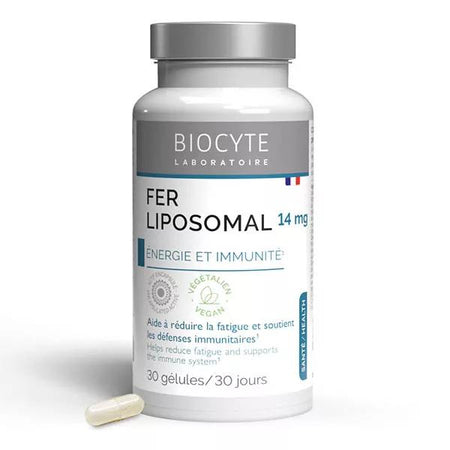 Biocyte Fer Liposomal Energie & Immunité Fer Vitamine C Vitamine B12 30 Gélules