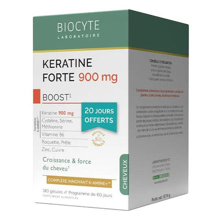 Biocyte Kératine Forte 900mg Boost Croissance, résistance du cheveu 120 Gélules