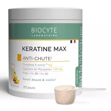 Biocyte Kératine Max Poudre à Diluer Anti-Chute Cheveux Prêle, Biotine 20 jours