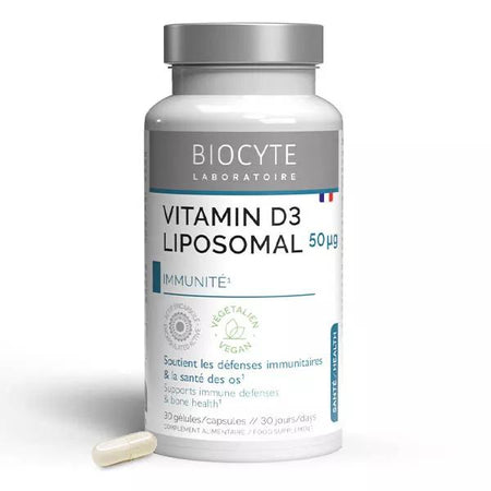 Biocyte Vitamine D3 2000 UI Liposomal Immunité et Maintien des Os 30 Gélules