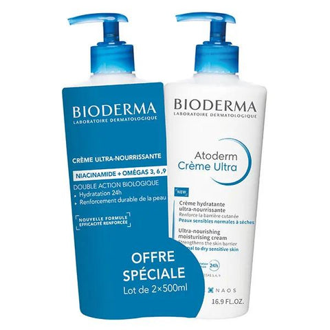 Bioderma Atoderm Nourishing Cream Sensitive Skin Pack of 2 x 500ml