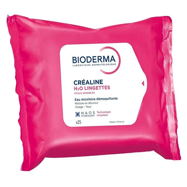 Bioderma Créaline H2O Démaquillant Visage Peaux Sensibles 25 lingettes