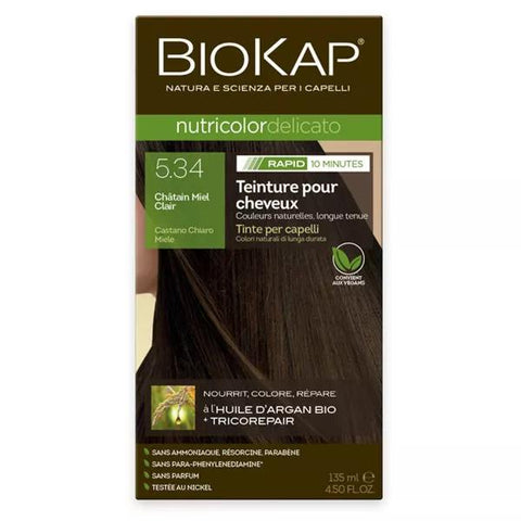 Biokap Nutricolor Delicato Rapid 5.34 coloration Châtain Miel Clair 135ml