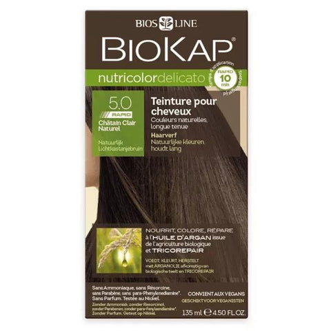 Biokap Delicato Rapid Hair Dye 5.0 Natural Light Brown 135 ml