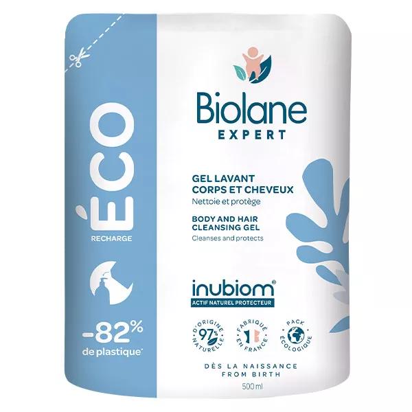 Biolane Expert Gel lavant Corps et Cheveux Peaux Sensibles Eco Recharge 500ml
