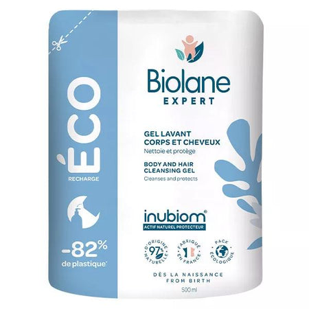 Biolane Expert Gel lavant Corps et Cheveux Peaux Sensibles Eco Recharge 500ml