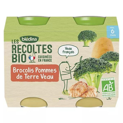 Blédina Bio-Ernte Brokkoli Kartoffeln Kalb 2 x 200g Packung