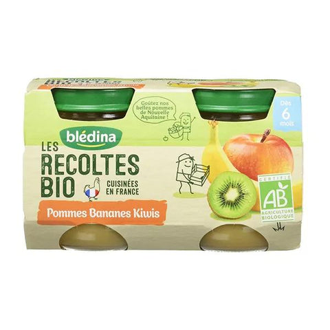 Blédina Bio Ernte Brei Apfel Banane Kiwi +6m 2 x 130g