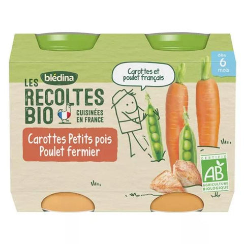 Blédina Bio-Menüs Erbsen Huhn +6m (2 x 200 g)