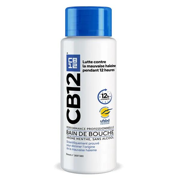 CB12 Bain de bouche 12h d’haleine fraîche Sans alcool Arôme menthe - 250ml