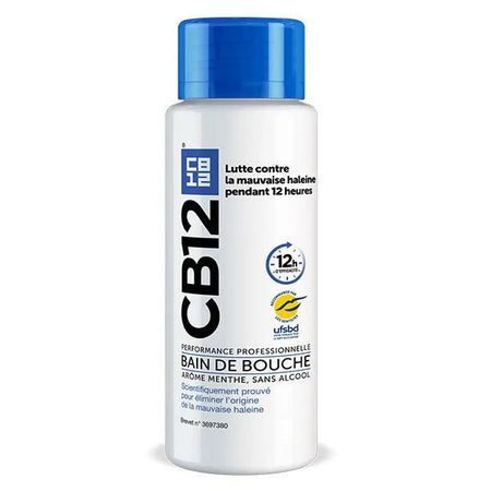 CB12 Bain de bouche 12h d’haleine fraîche Sans alcool Arôme menthe - 500ml