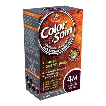 Les 3 chenes Color & Soin Kit Coloration Permanente 4M Châtain Acajou