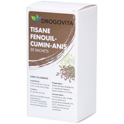 Drogovita Fenchel-Kümmel-Anis-Tee (20 Beutel)