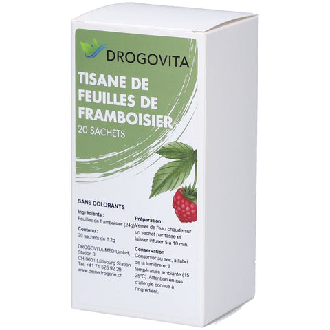 Drogovita Tisane de feuilles de framboisier — 20x1,2 g