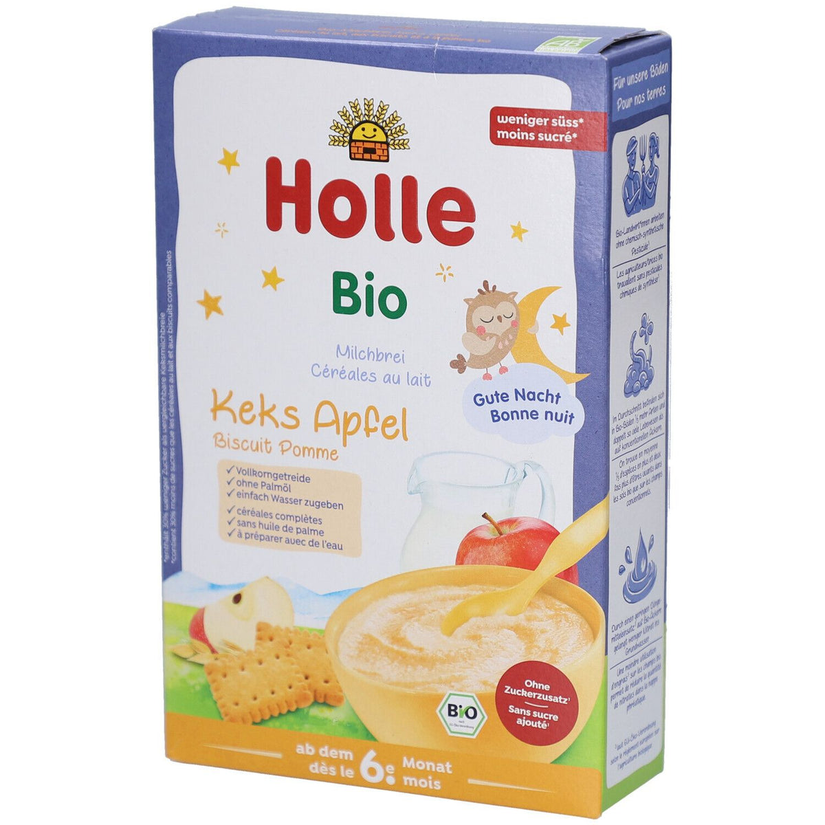Holle Bio Céréales Lait Biscuit Pomme (250 g)