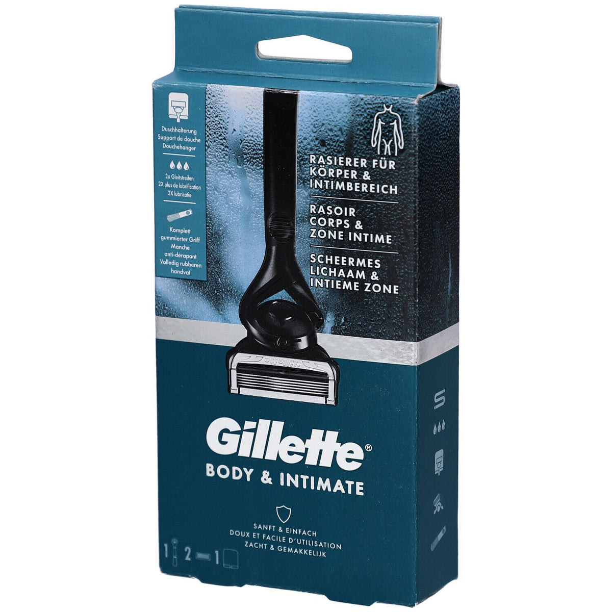 Gillette Intimate rasoir pour hommes (1 rasoir, 2 lames de rechange)