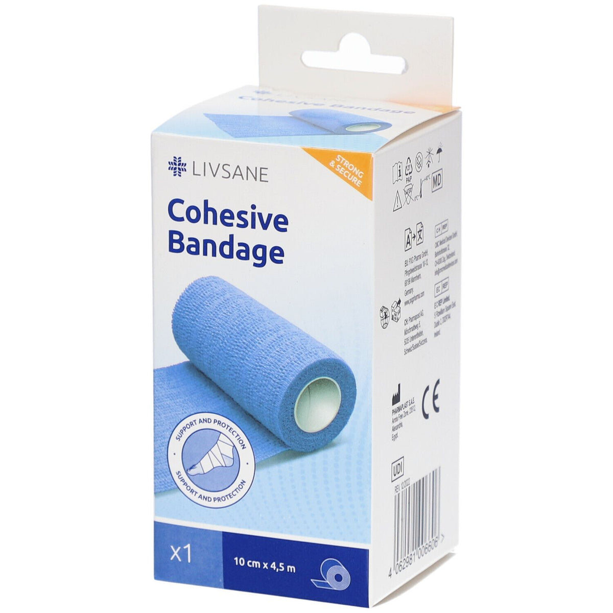LIVSANE ruban adhésif 10 cm x 4,5 m - bande de fixation auto-adhésive