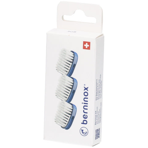 Berninox 3 x Ersatzbürstenköpfe ozeanblau Soft