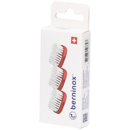 Berninox 3 x têtes de brosse de rechange rouge corail medium