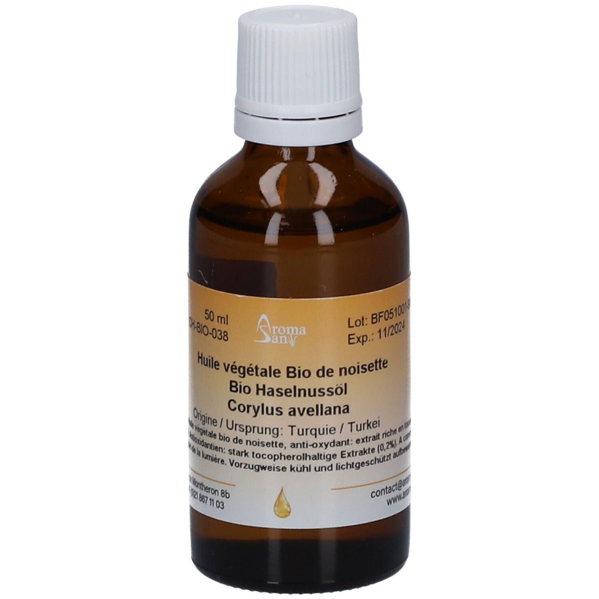 Aromasan Huile de noisette végétale BIO (50 ml)