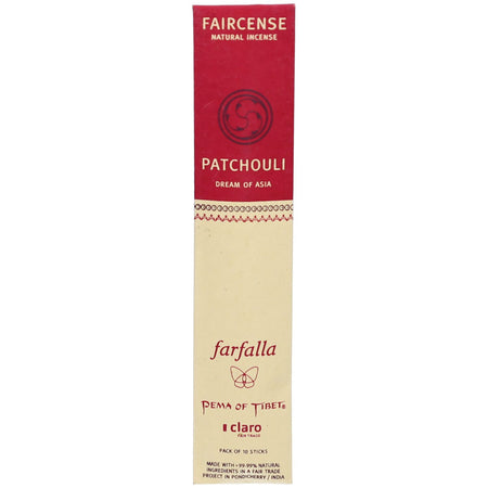 Farfalla Patchouli / Dream of Asia, bâtons d'encens Faircense bio (10 pièces)