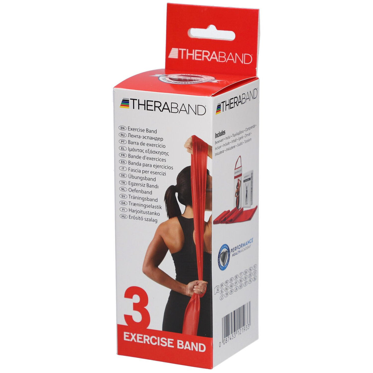 TheraBand® bande d'exercice moyenne rouge 2,5 m en sac