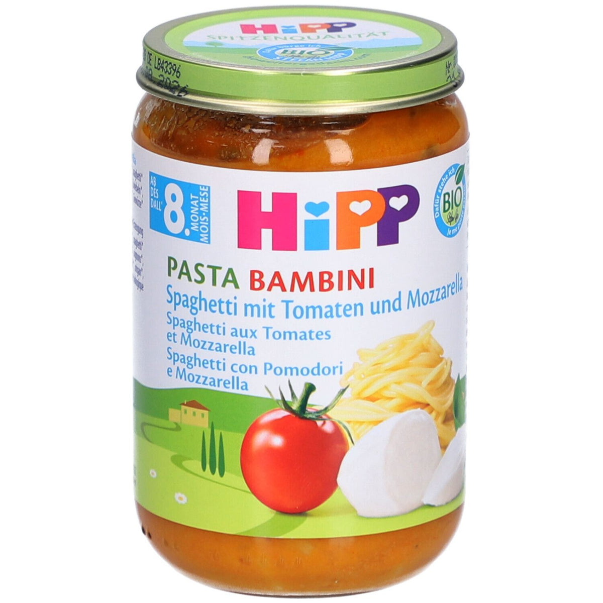 HiPP Pasta Bambini Spaghetti aux tomates et mozzarella, dès 8 mois (220 g)