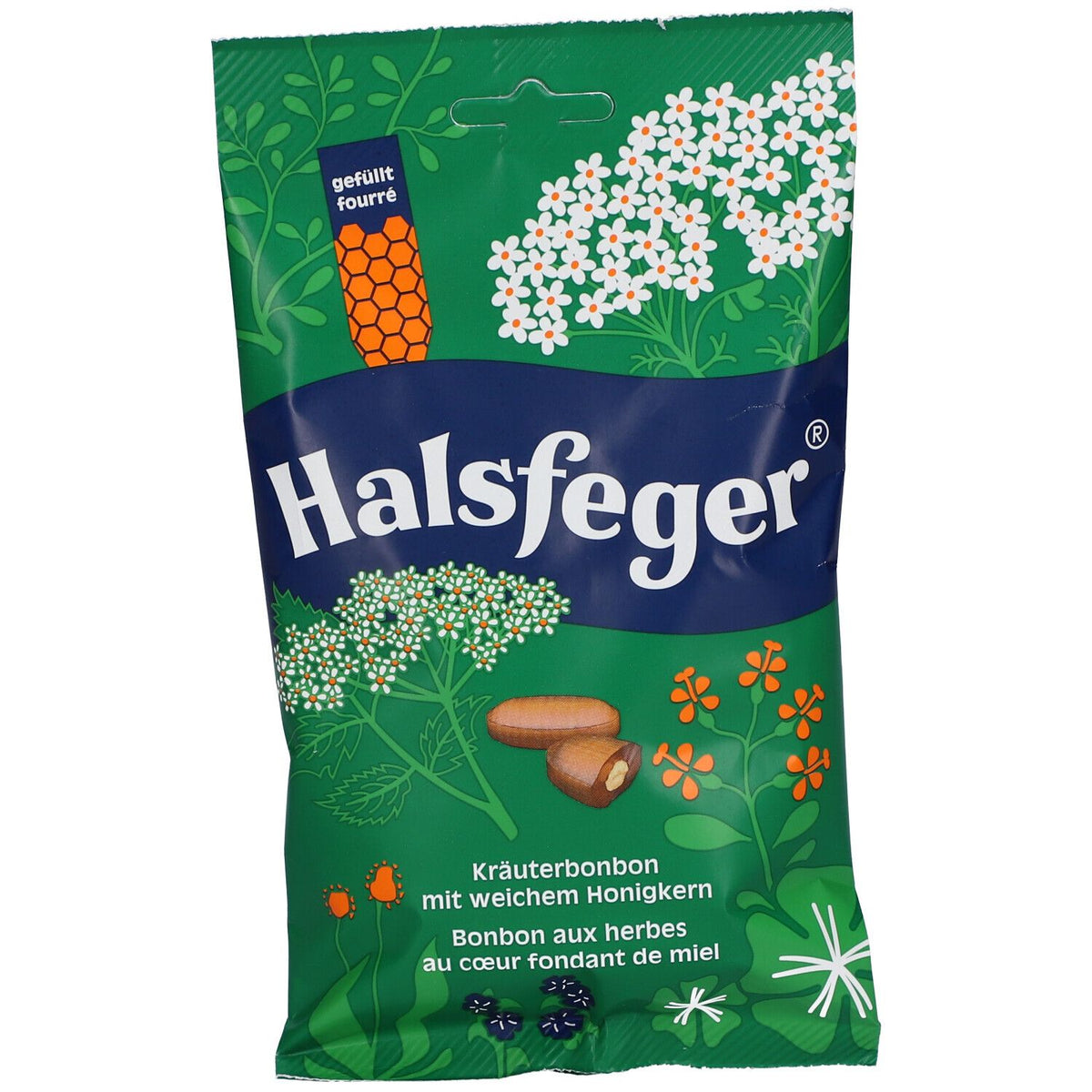 HALSFEGER® bonbon aux herbes avec cœur de miel doux (90 g)
