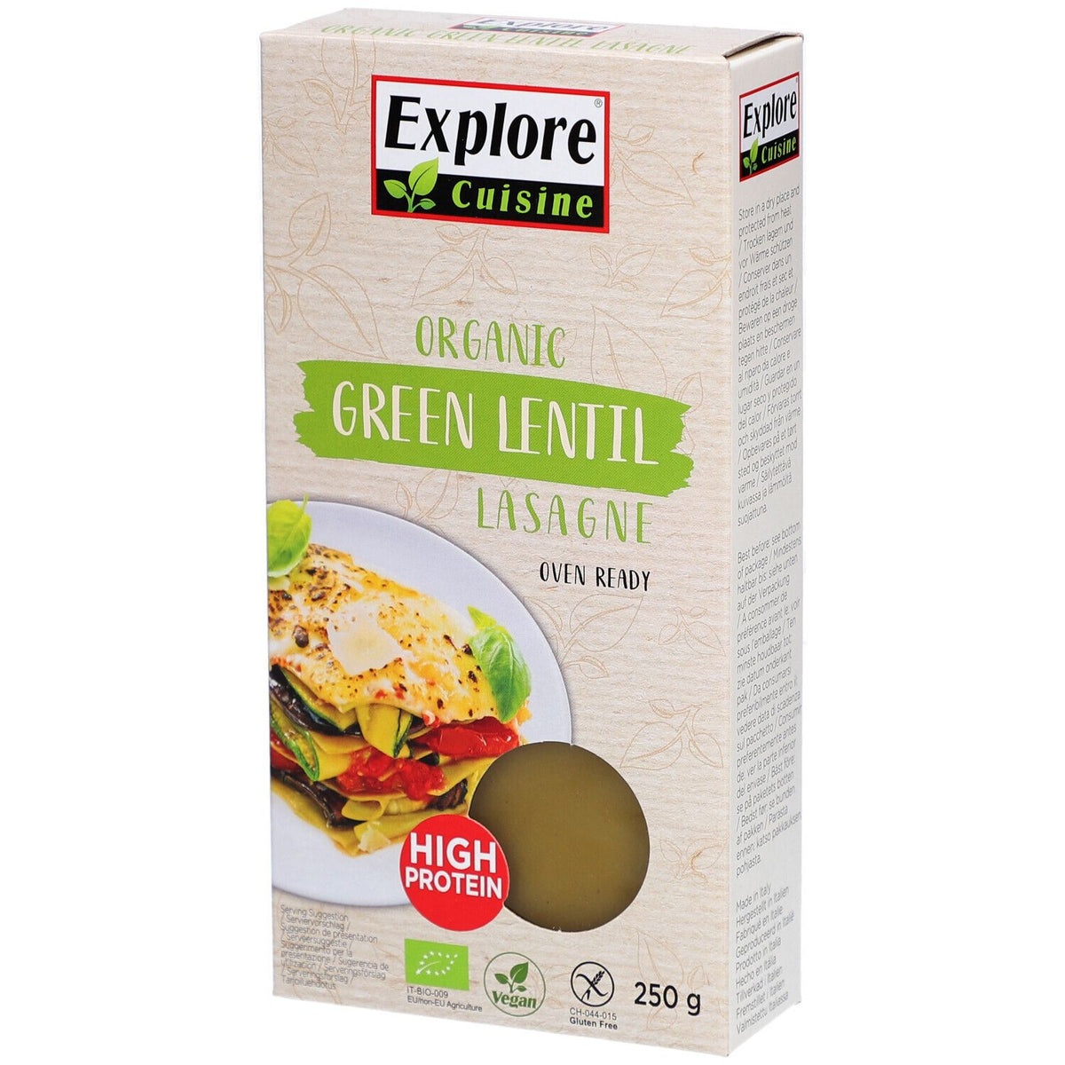 Explore Cuisine Bio lasagne aux lentilles vertes (250 g)